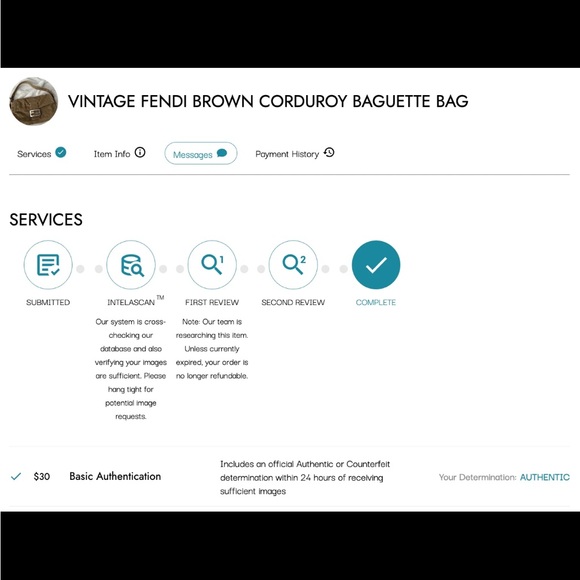 Vintage Fendi Brown Corduroy Baguette Bag - Picture 16 of 16
